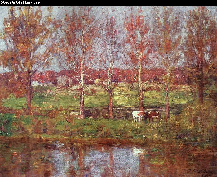 Theodore Clement Steele Cows by the Stream